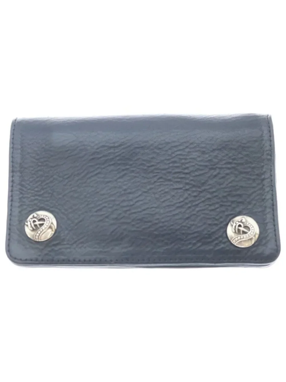 Chrome Hearts Celtic Ball Button Leather Wallet Black